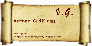Verner György névjegykártya