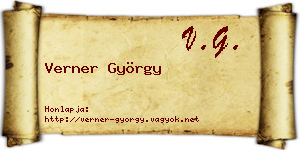 Verner György névjegykártya